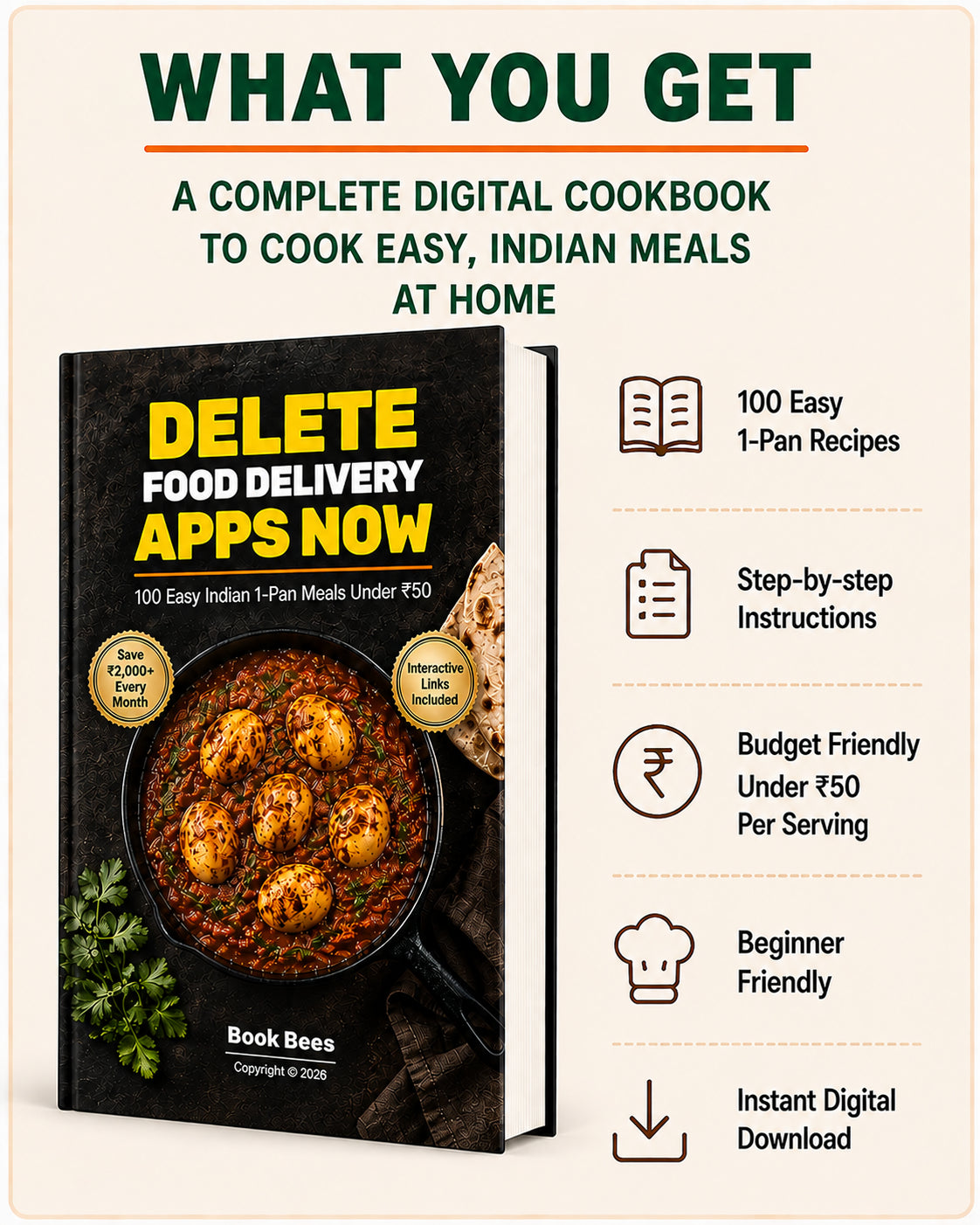 100 Easy Indian Recipes for Students & Bachelors | 1-Pan Meals Under ₹50 Per Meal